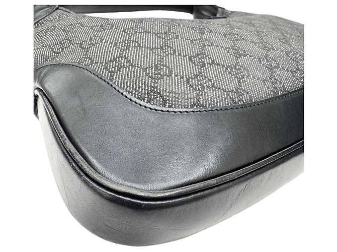 Borsa a tracolla GUCCI Jackie 00963 Black Canvas Nero - vista 7