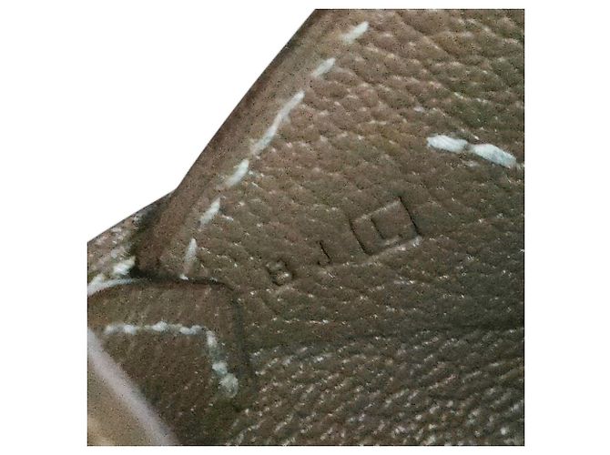 Hermès Tarjetero Hermes de piel Chevre Mysore Castaño Gris pardo - vista 5