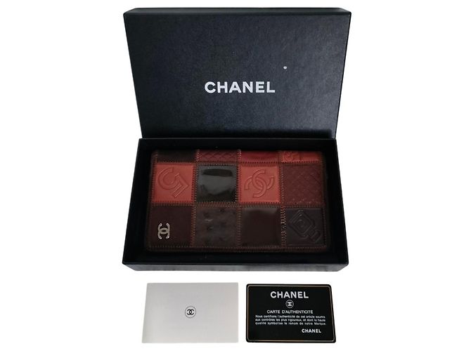 Cartera larga Chanel Icon Line Coco Mark Patchwork Castaño - vista 13
