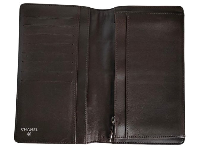 Cartera larga Chanel Icon Line Coco Mark Patchwork Castaño - vista 7