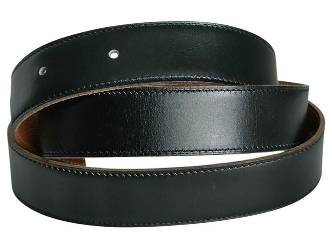 Hermès Hermes Evelyne Oval Buckle Wendelgürtel aus Leder Braun Schwarz - Ansicht 3