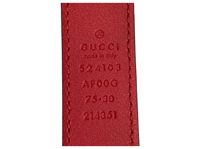 Gucci GG Marmont Ledergürtel mit Double G Schnalle Rot - Ansicht 3