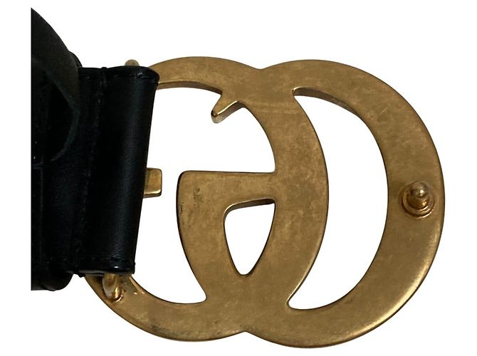 GUCCI GG Marmont Ledergürtel Schwarz Golden - Ansicht 5