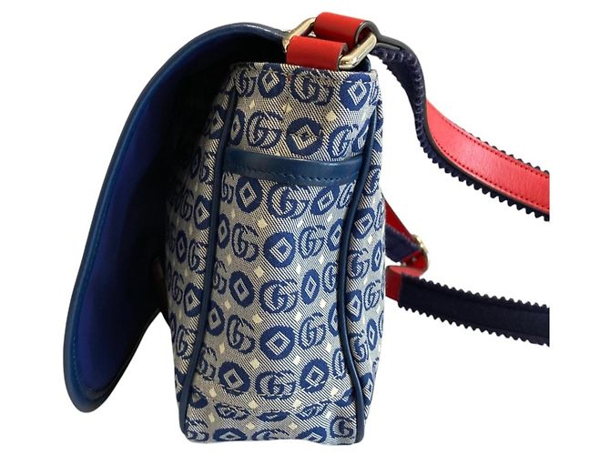 Borsa a tracolla geometrica Double G per bambini Gucci Blu navy - vista 6