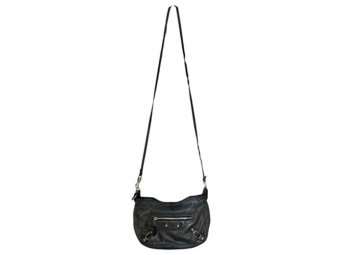 Borsa a tracolla in pelle Balenciaga Giant Hip Cachi - vista 2