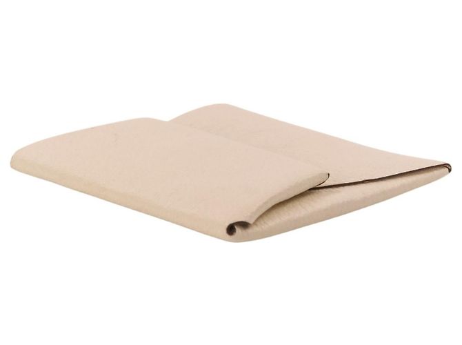 Hermès Monedero HERMES Bastia de piel Chevre Beige - vista 4