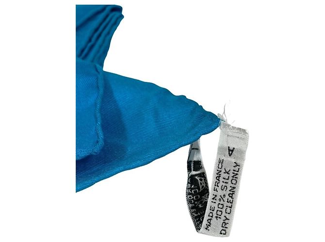 Hermès Foulard di seta Hermes Carre 90 Grands Fonds Blu chiaro - vista 6