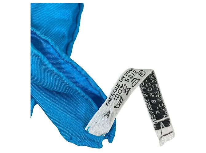 Hermès Foulard di seta Hermes Carre 90 Grands Fonds Blu chiaro - vista 7