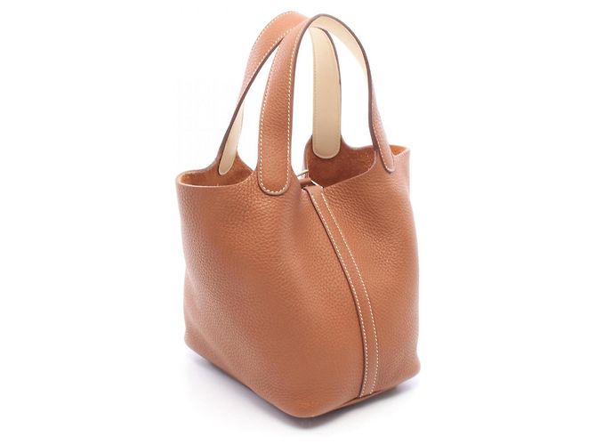 Hermès Borsa Hermes Picotin Lock Eclat PM Marrone Bianco - vista 2