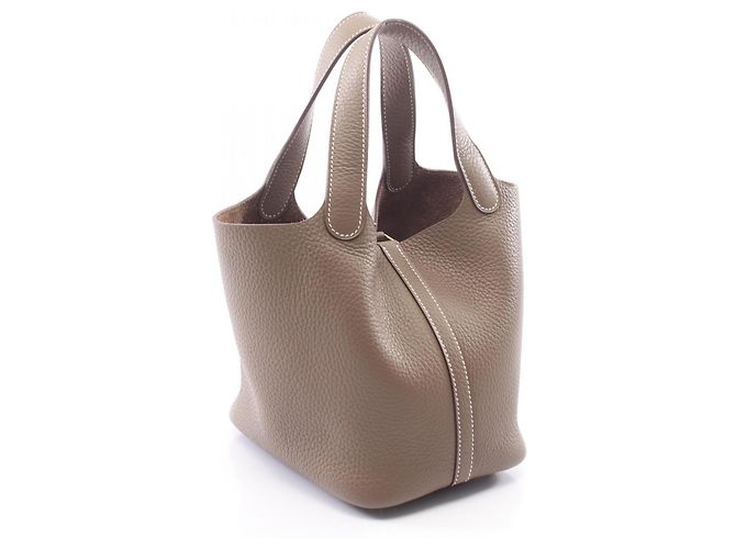 Hermès Borsa Hermes Picotin Lock PM Marrone - vista 2