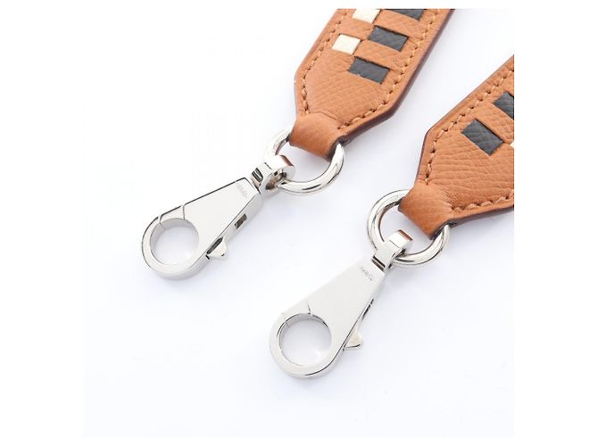 Hermès Hermes Bandoulière Tressage de Cuir Shoulder Strap Marron - vue 3