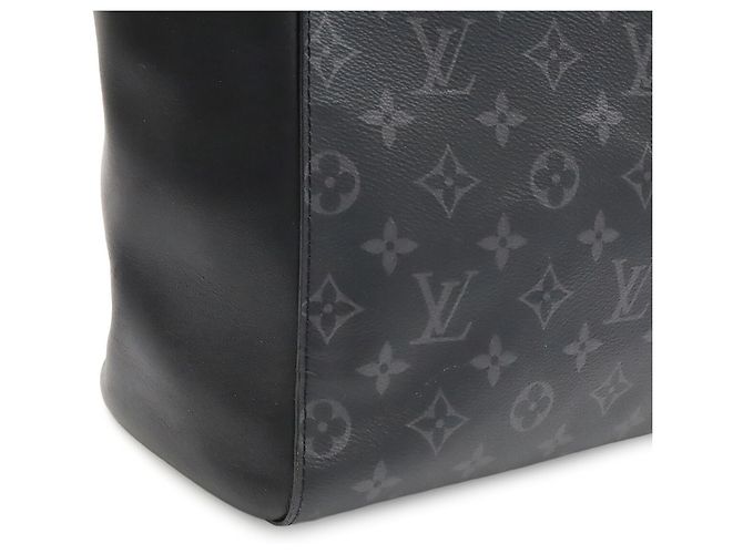 Louis Vuitton Monogram Eclipse Grand Sac Tote Bag Marrone Nero - vista 10