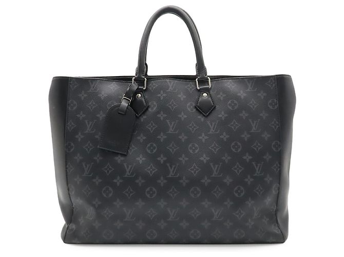 Louis Vuitton Monogram Eclipse Grand Sac Tote Bag Marrone Nero - vista 2