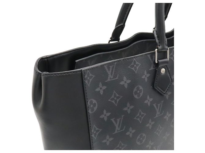 Louis Vuitton Monogram Eclipse Grand Sac Tote Bag Marrone Nero - vista 6