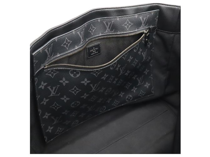 Louis Vuitton Monogram Eclipse Grand Sac Tote Bag Marrone Nero - vista 8