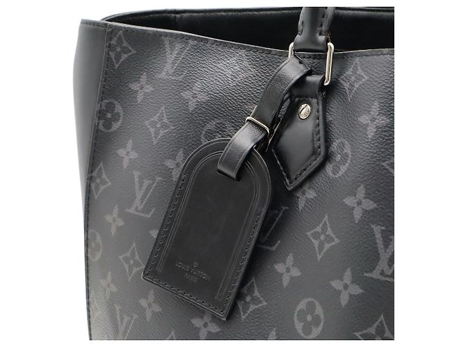 Louis Vuitton Monogram Eclipse Grand Sac Tote Bag Marrone Nero - vista 9