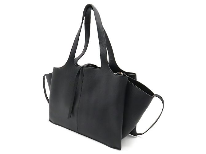 Céline Borsa Tote Medium Trifold Celine in pelle nera Nero - vista 3