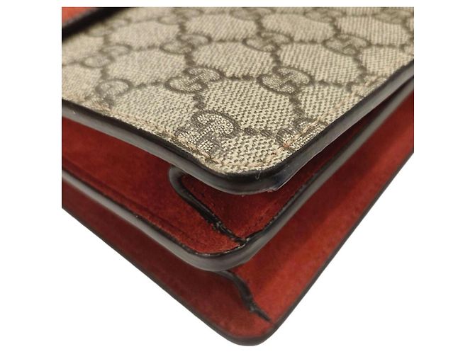 Borsa a tracolla con catena GUCCI Dionysus Rosso Beige - vista 4