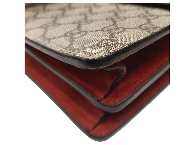 Borsa a tracolla con catena GUCCI Dionysus Rosso Beige - vista 5