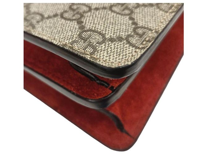 Borsa a tracolla con catena GUCCI Dionysus Rosso Beige - vista 6