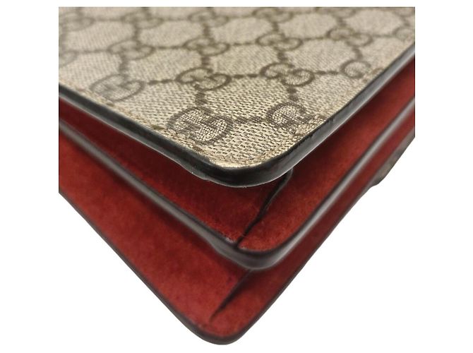 Borsa a tracolla con catena GUCCI Dionysus Rosso Beige - vista 7