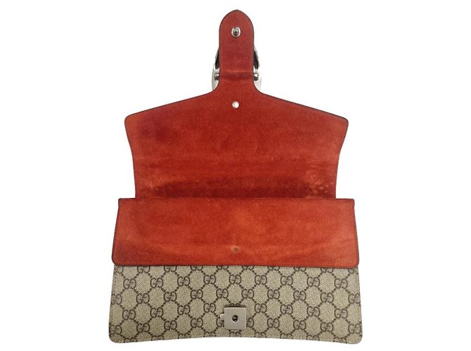 Borsa a tracolla con catena GUCCI Dionysus Rosso Beige - vista 9
