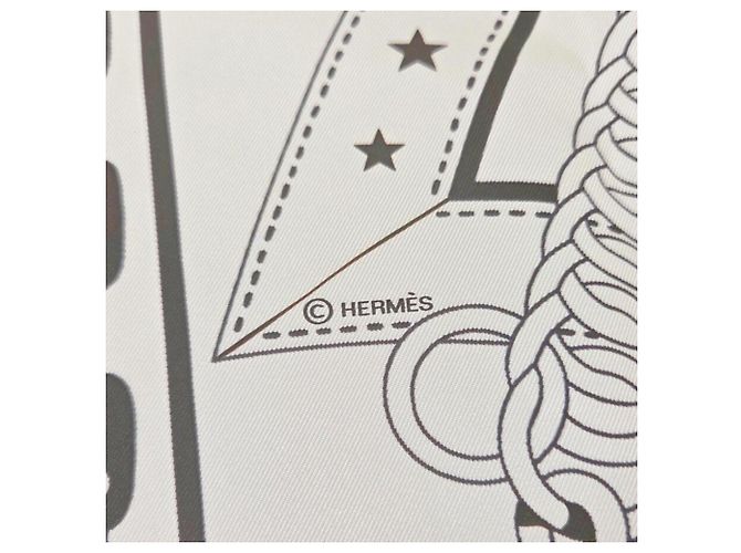 Hermès HERMES Carre 140 Morning Walk Scarf Schwarz Weiß - Ansicht 11