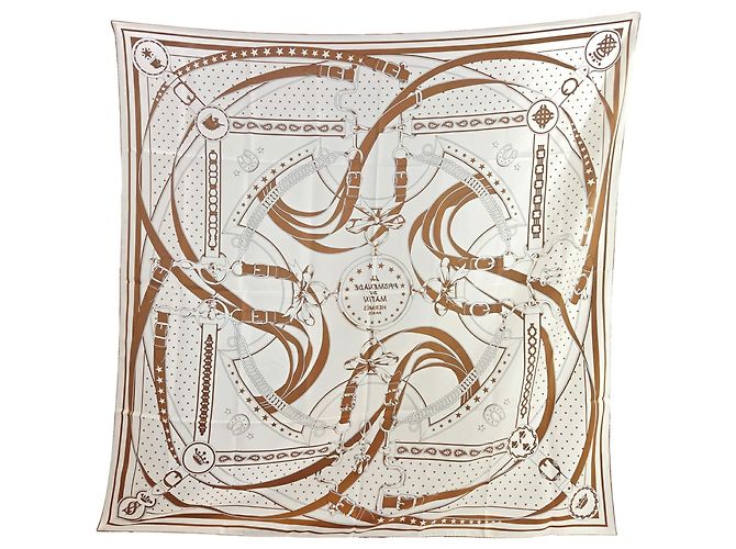 Hermès HERMES Carre 140 Morning Walk Scarf Schwarz Weiß - Ansicht 2