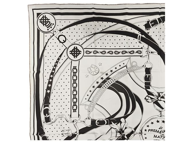 Hermès HERMES Carre 140 Morning Walk Scarf Schwarz Weiß - Ansicht 3
