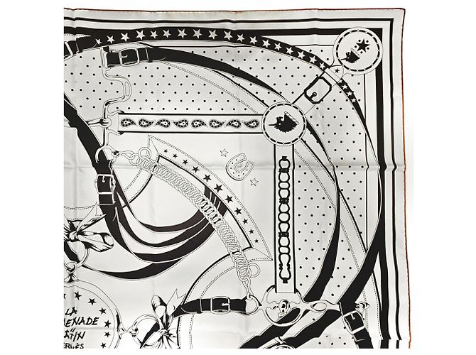 Hermès HERMES Carre 140 Morning Walk Scarf Schwarz Weiß - Ansicht 4