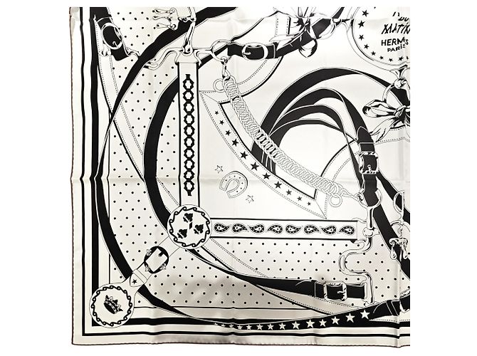 Hermès HERMES Carre 140 Morning Walk Scarf Schwarz Weiß - Ansicht 5