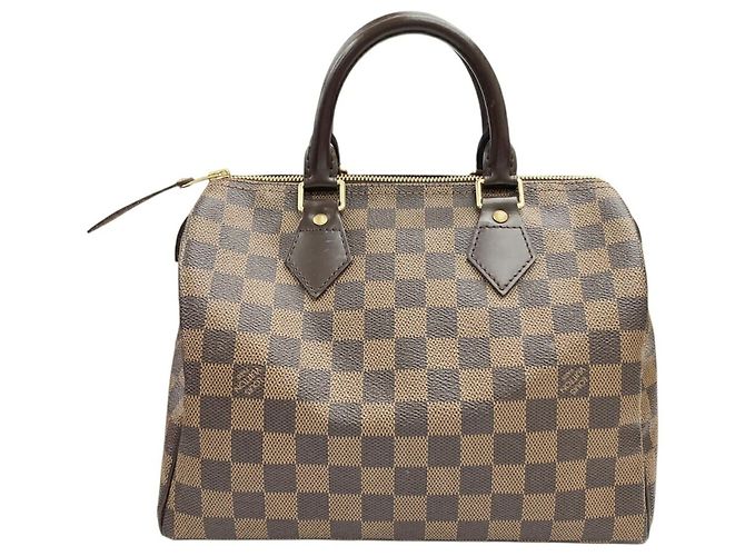 Borsa Louis Vuitton Speedy 25 Damier Ebene Marrone - vista 2