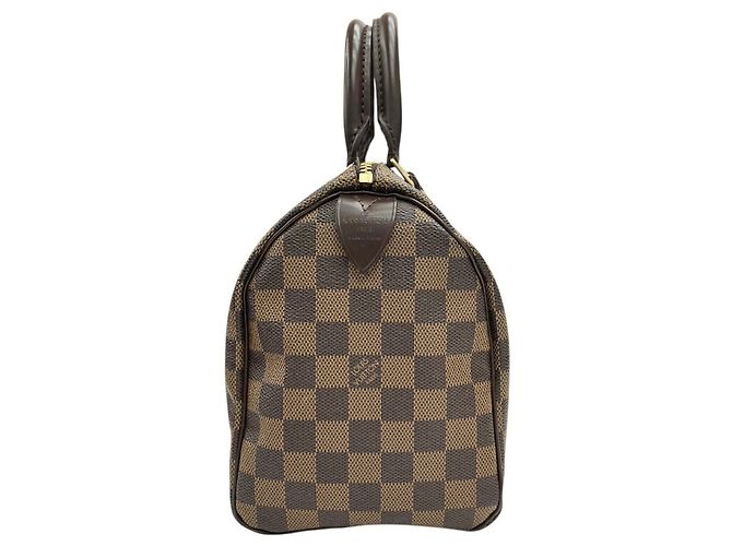 Borsa Louis Vuitton Speedy 25 Damier Ebene Marrone - vista 3