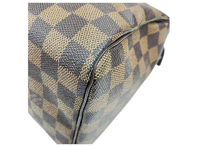 Borsa Louis Vuitton Speedy 25 Damier Ebene Marrone - vista 6