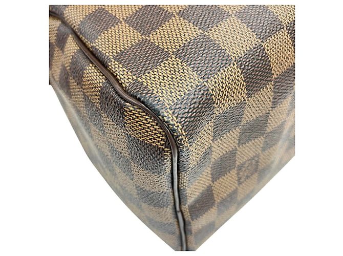 Borsa Louis Vuitton Speedy 25 Damier Ebene Marrone - vista 9