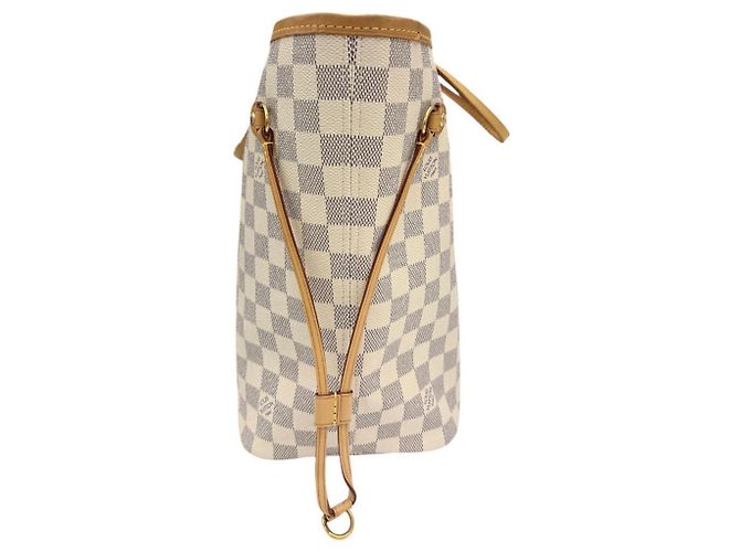 Borsa a tracolla Louis Vuitton Damier Azur Neverfull MM Bianco - vista 5