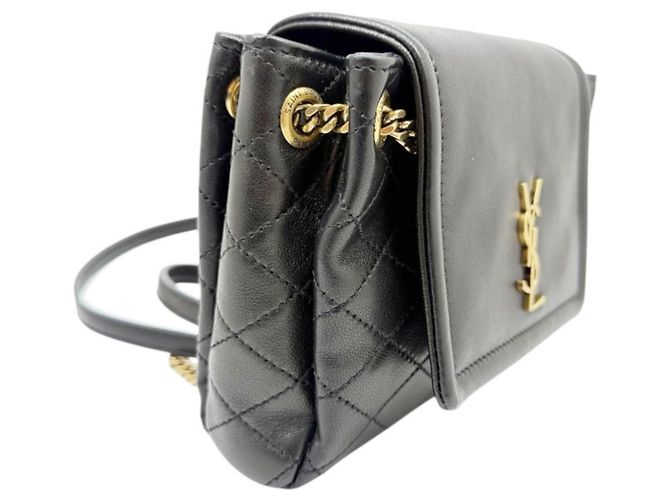 Borsa a tracolla Saint Laurent Nolita Mini in pelle di agnello nera Nero - vista 4