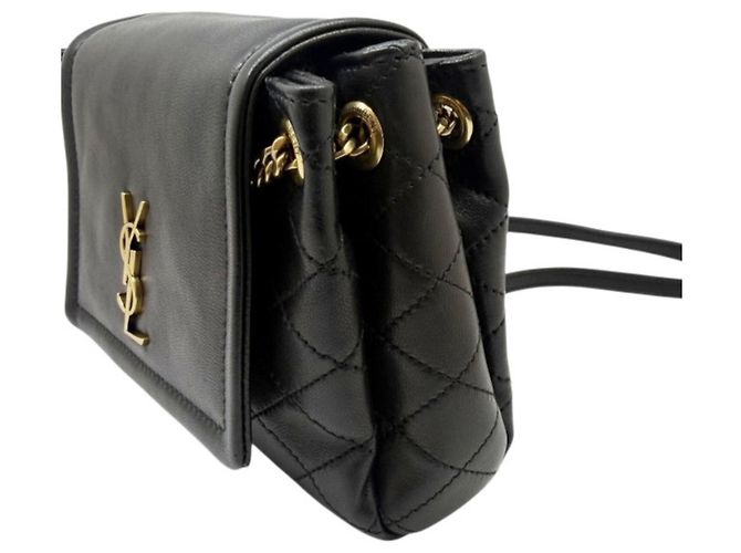 Borsa a tracolla Saint Laurent Nolita Mini in pelle di agnello nera Nero - vista 5