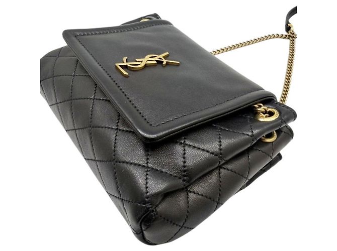 Borsa a tracolla Saint Laurent Nolita Mini in pelle di agnello nera Nero - vista 6