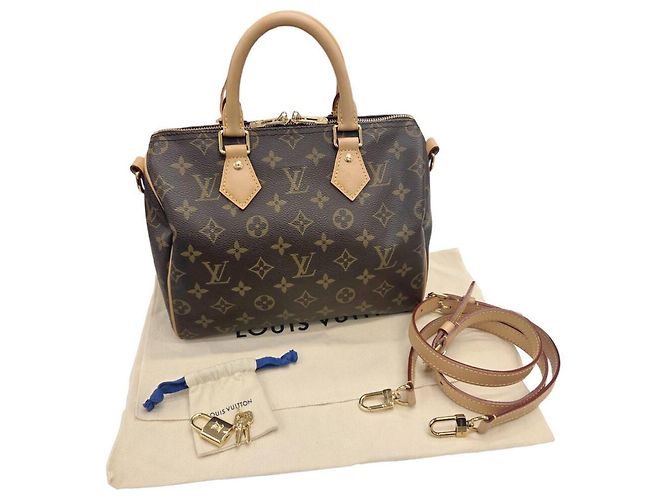 Louis Vuitton Speedy Bandoulière 25 Monogram Boston Bag Marrone - vista 14