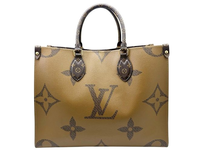 Borsa Tote Louis Vuitton Monogram Giant Reverse OnTheGo MM Marrone - vista 2
