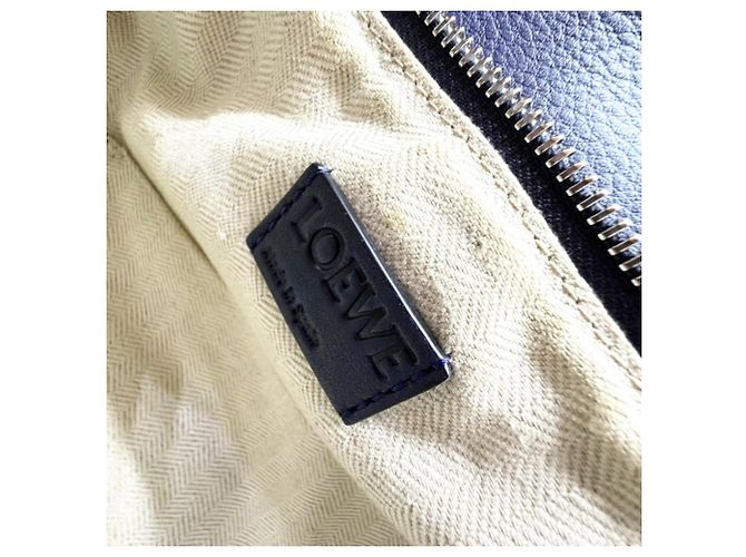 Borsa Puzzle Loewe in pelle blu navy - vista 15