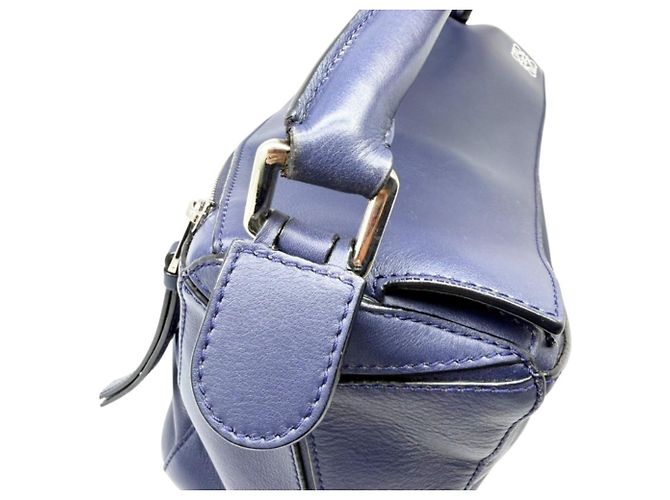 Borsa Puzzle Loewe in pelle blu navy - vista 9