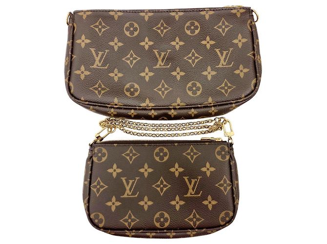 Borsa Louis Vuitton Multi Pochette Accessoires Marrone - vista 3