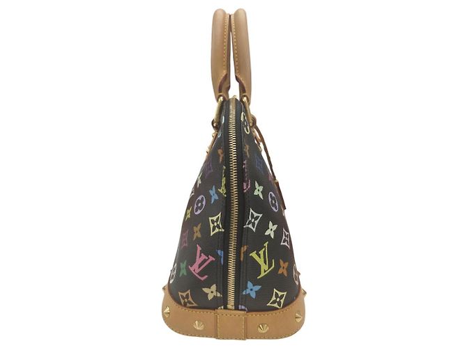 Borsa Louis Vuitton Alma PM Monogram Multicolor Noir Nero Multicolore - vista 4