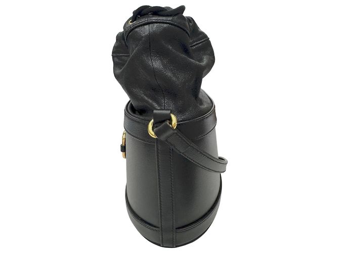 Borsa a secchiello GUCCI Horsebit 1955 Nero - vista 4