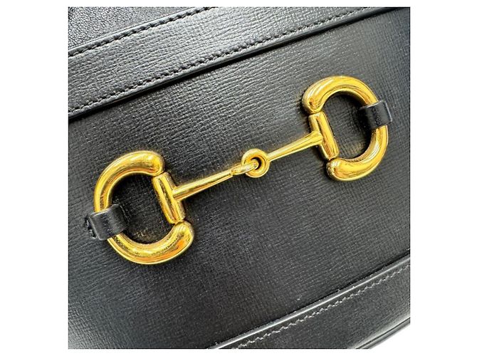 Borsa a secchiello GUCCI Horsebit 1955 Nero - vista 8