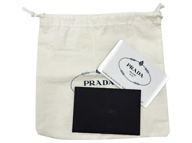 Borsa Prada in tela Canapa Nero Bianco - vista 12