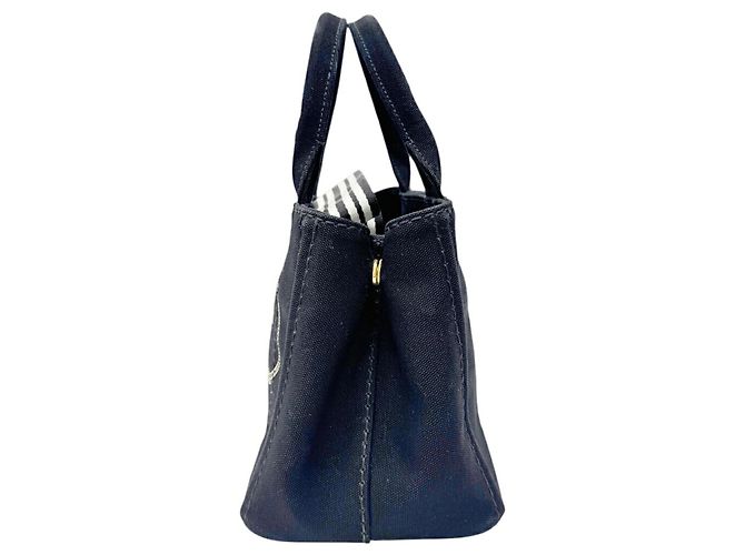 Borsa Prada in tela Canapa Nero Bianco - vista 2