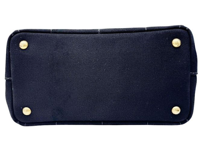 Borsa Prada in tela Canapa Nero Bianco - vista 4